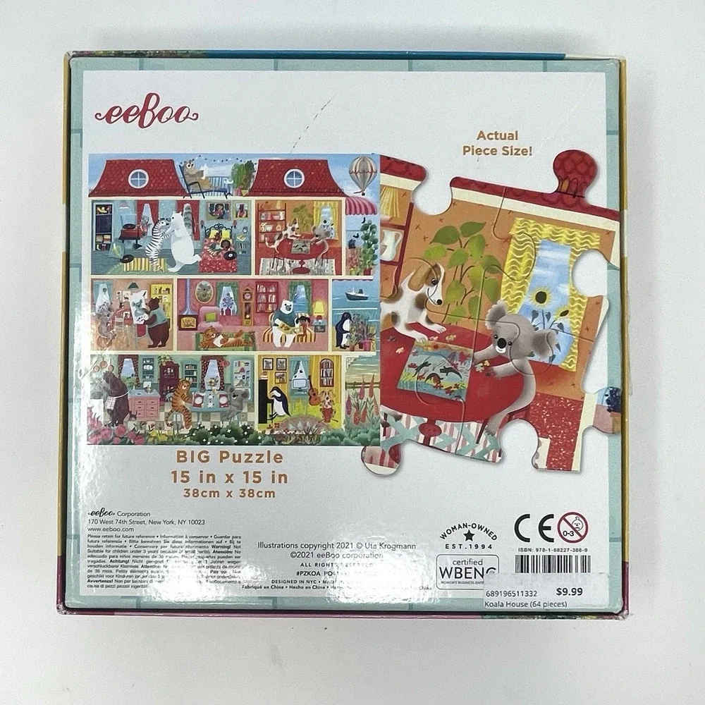 Lot of 2 Puzzles Peppa Pig Floor Puzzle + eeBoo Koala House 64‎ piece Puzzle - Picture 6 of 7